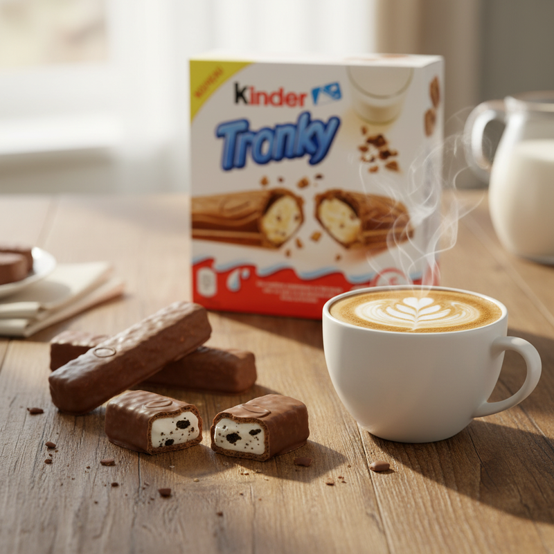 Gaufrette Kinder Tronky - Délice Cacao & Lait (90 g) - en situation d'usage