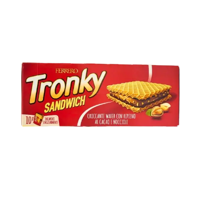 Ferrero Tronky sandwich biscuit gaufrette au chocolat et noisettes, format familial 10 pièces