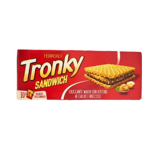 Ferrero Tronky sandwich biscuit gaufrette au chocolat et noisettes, format familial 10 pièces