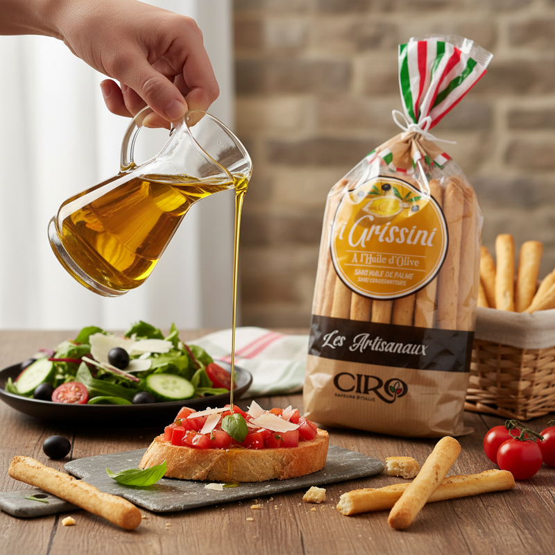 Gressin Italien Ciro - Huile d’Olive (250 g) - en situation d'usage