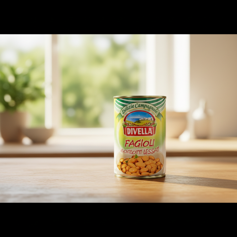 Borlotti-Bohnen gekocht Divella - Italienische Authentizität (400 g) 
