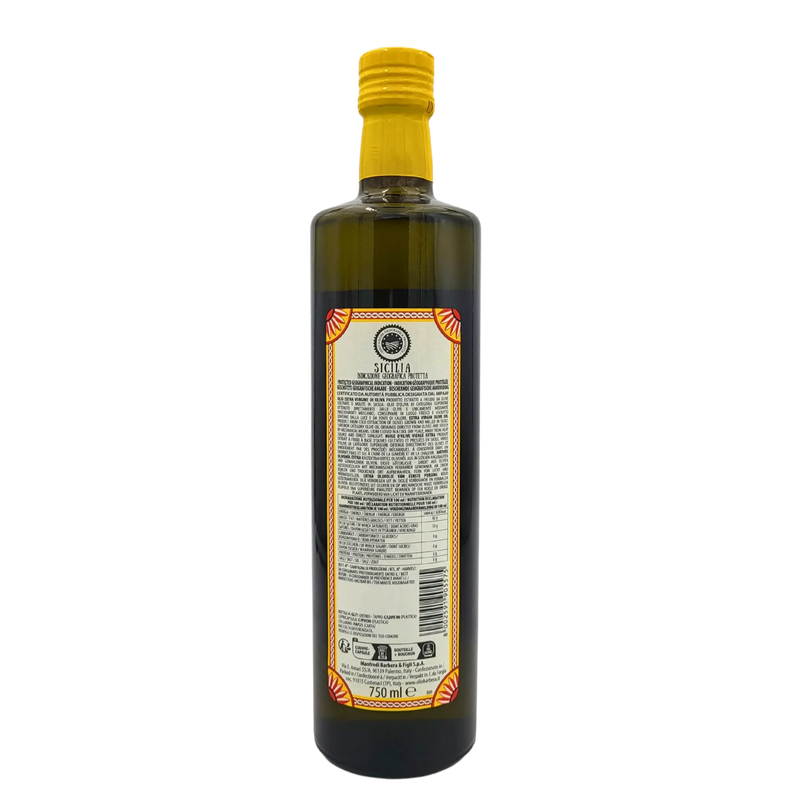 Huile d'olive extra vierge de Palerme Barbera 75cl - Face arrière