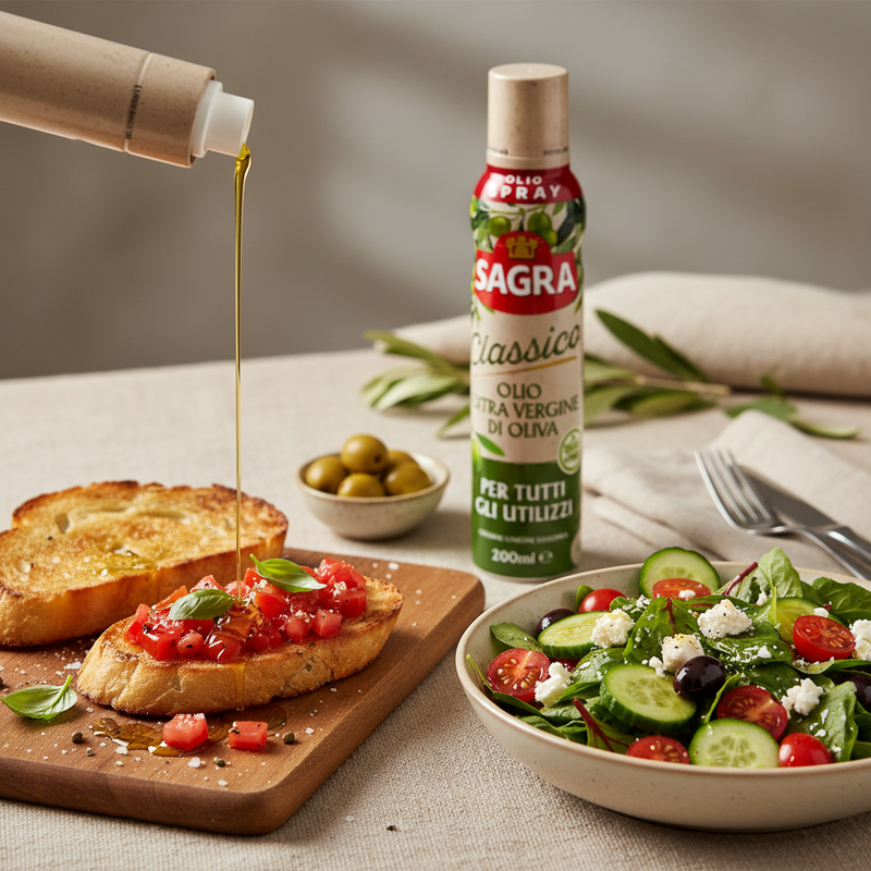 Huile d’Olive en Spray Sagra - Classique (20 cl) — en situation