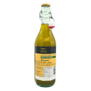 Vue arrière de la bouteille d'huile d'olive extra vierge 100% italienne Poggio delle Fattorie, 750 ml, étiquette nutritionnelle et informations.