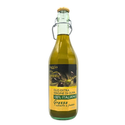 Vue avant de la bouteille d'huile d'olive extra vierge 100% italienne Poggio delle Fattorie, 750 ml, avec étiquette principale.