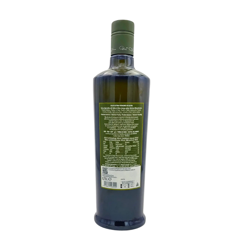 Huile d'olive extra vierge Galantino DOP Terra di Bari Castel del Monte 75cl - face arrière