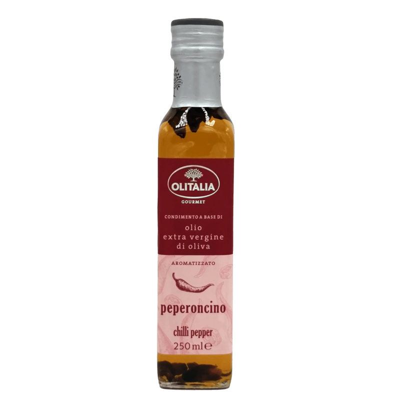 Huile Olive Pimentée Olitalia - Aromatisée au piment (25 cl) — face avant