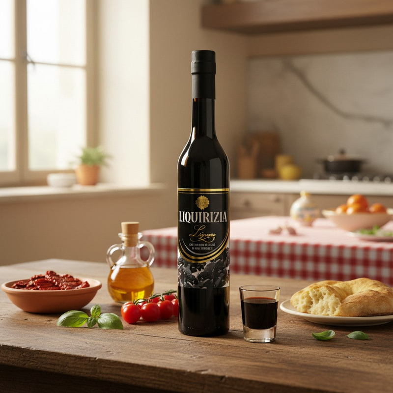 Liqueur Réglisse Italienne – Saveur Intense (50 cl) — en situation