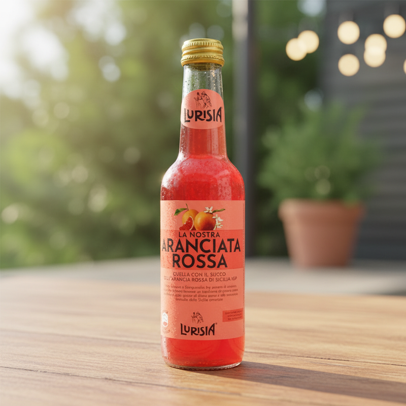 Aranciata Rossa Lurisia - Premium-Getränk aus Blutorangen (27,5 cl) 