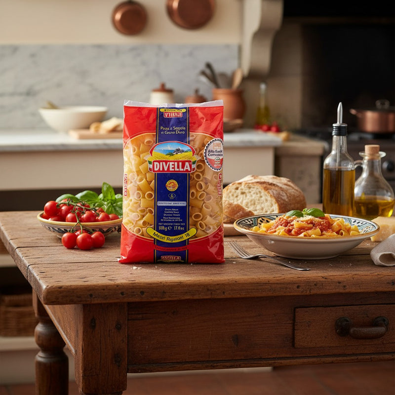 Mezzi Rigatoni Divella – Format N°18 (500 g) — cuisine italienne authentique