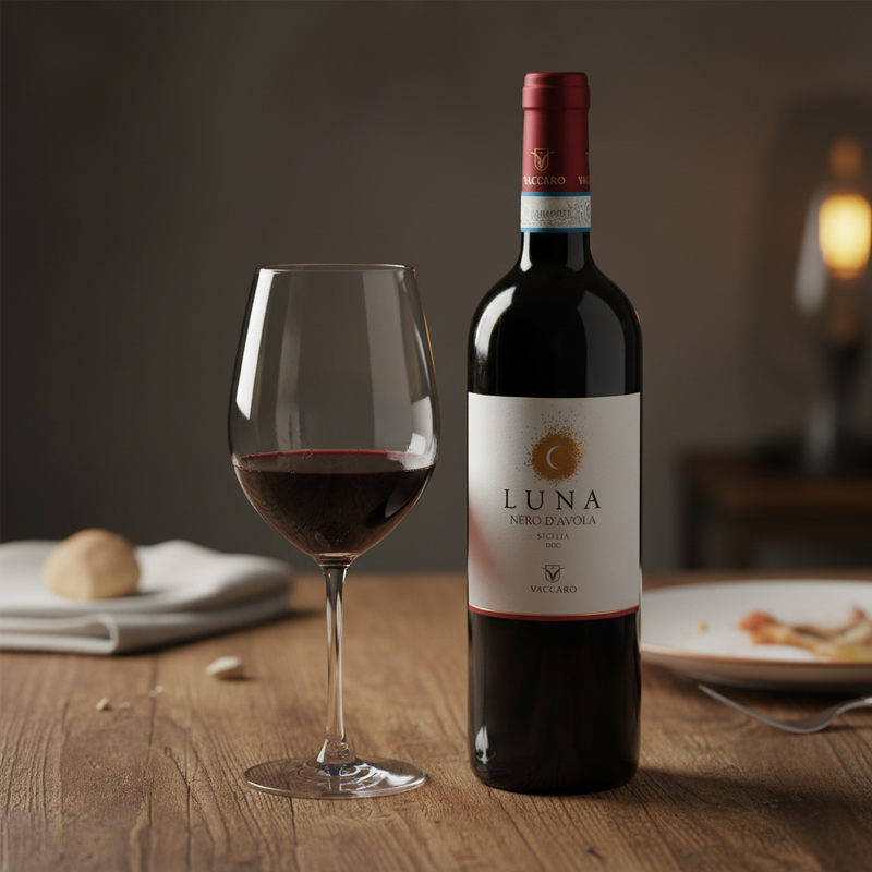 Nero d’Avola Luna Vaccaro ‑ Vin Rouge Sicilien (75 cl) - en situation d'usage