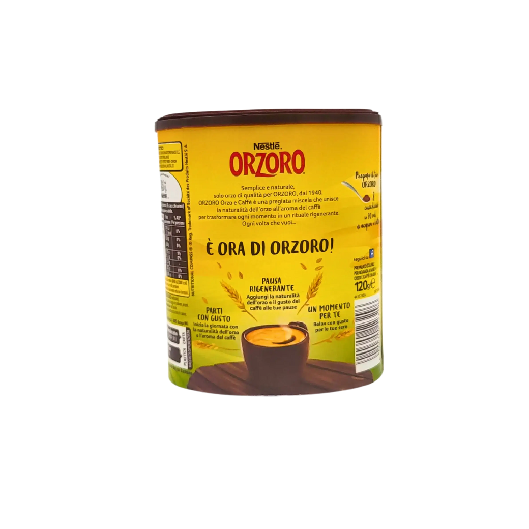 Nestlé Orzoro 120g lösliches Gerstenkaffee-Paket, Mischung aus Kaffeestärke und Gerstensüße, ideal für eine tröstliche Pause.