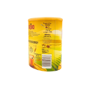 Vue latérale du produit Nestlé Orzoro soluble 100% naturel, avec les instructions de préparation.