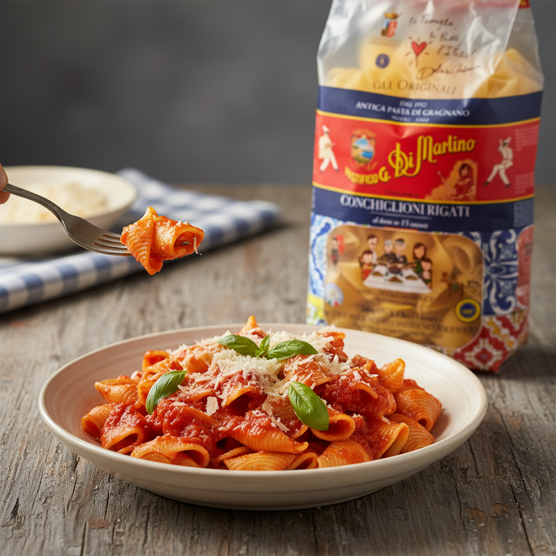 Conchiglioni Rigati Di Martino - Édition Dolce & Gabbana (500 g) - en situation d'usage