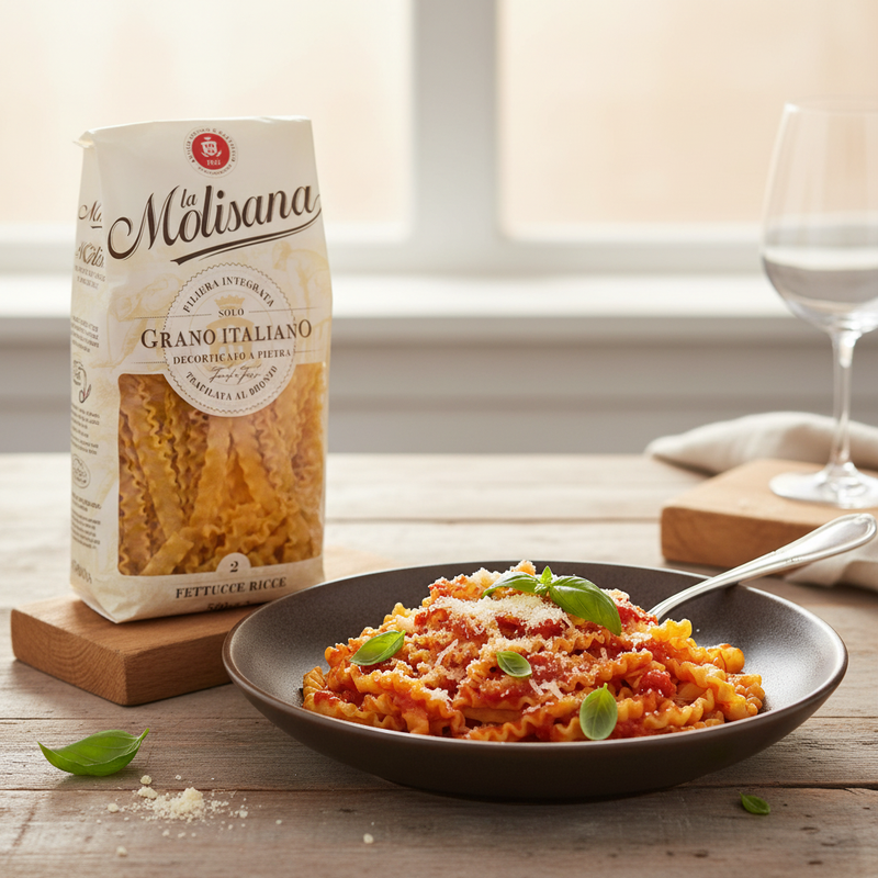 Fettuccine Ricce La Molisana – Pâtes longues artisanales (500 g) - en situation d'usage