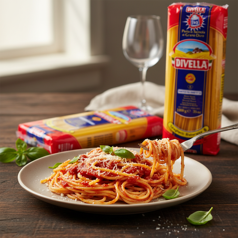 Spaghetti Ristorante 8 Divella ‑ Semoule de blé dur (1  kg) - en situation d'usage