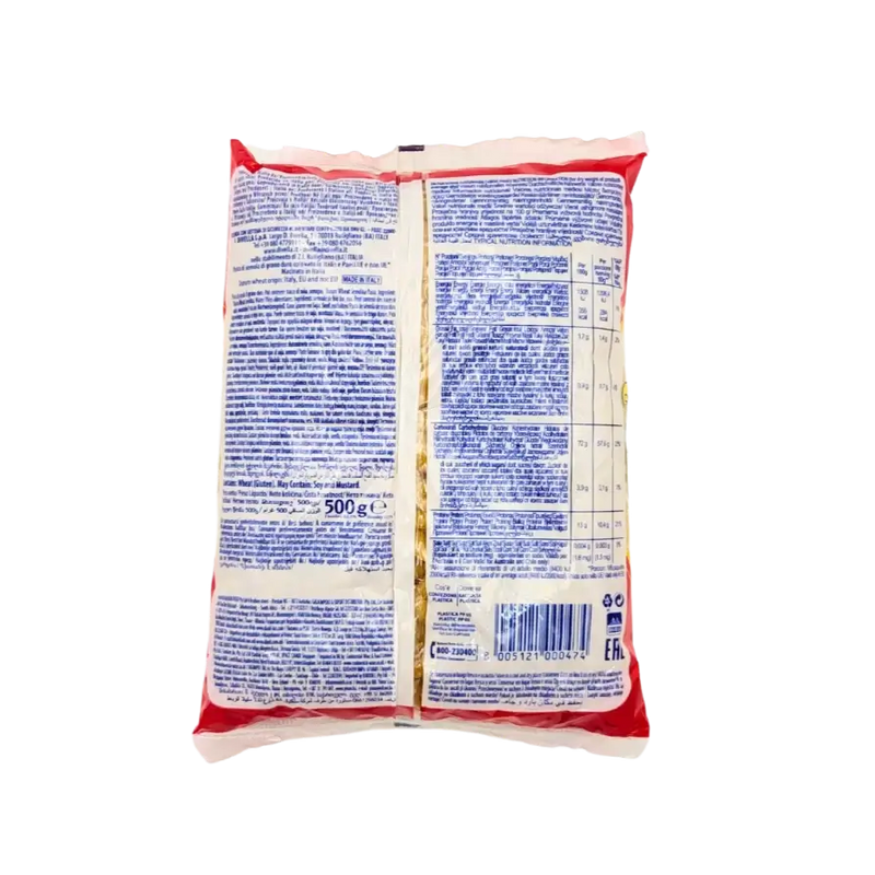 Pâtes de semoule de blé dur – Chifferini Rigati 47 – Divella – 500 g (valeurs nutritionnelles et informations ingrédients)