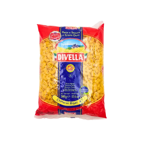 Pâtes courtes italiennes – Chifferini Rigati n°47 – Divella – 500 g (face avant)