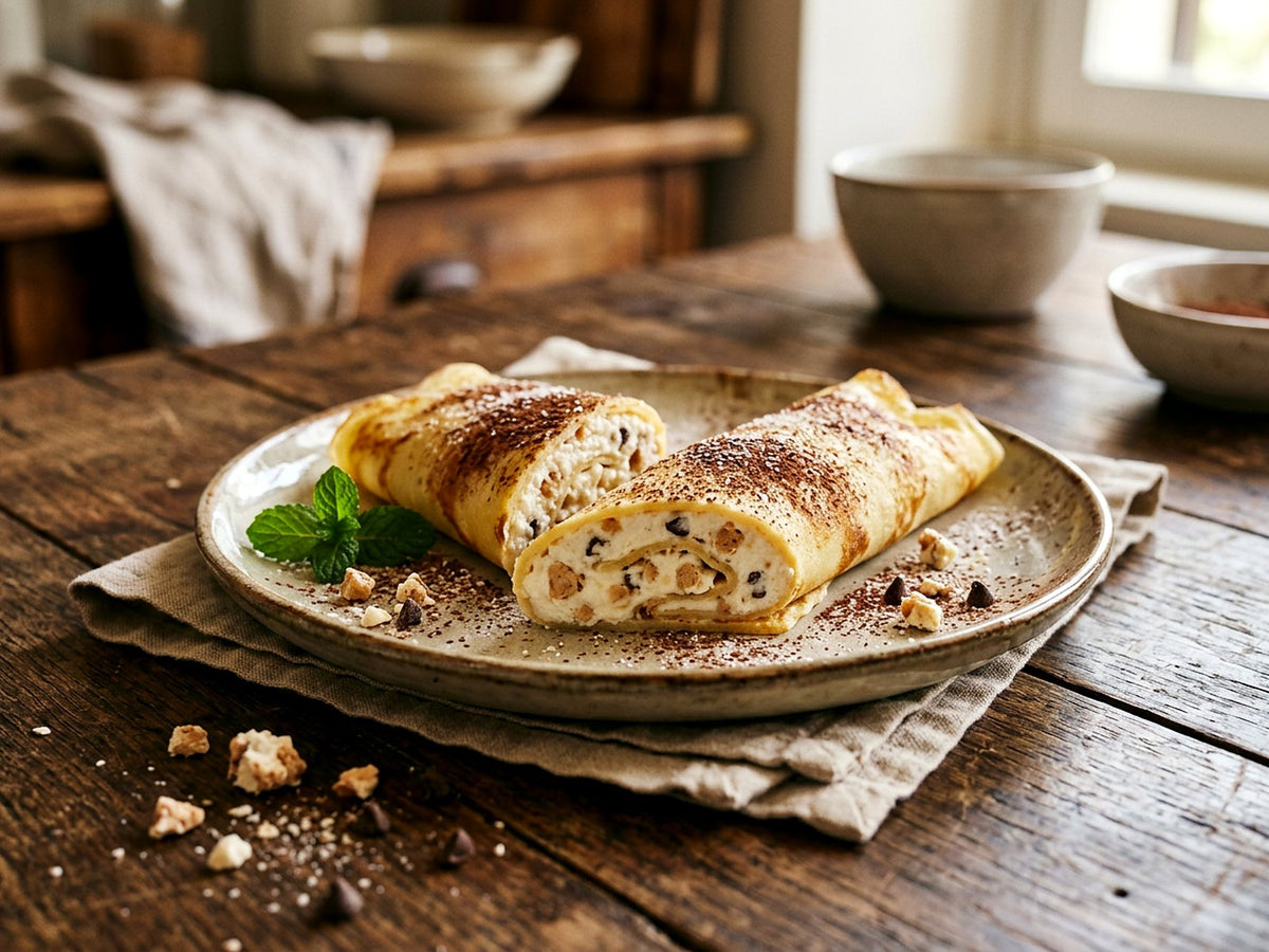 Crespelle roulées à la ricotta et au torrone