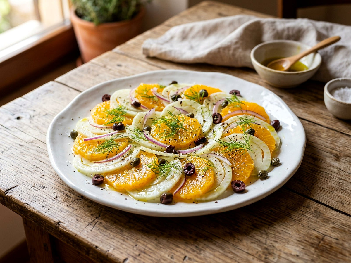 Salade sicilienne de fenouil, orange et olives