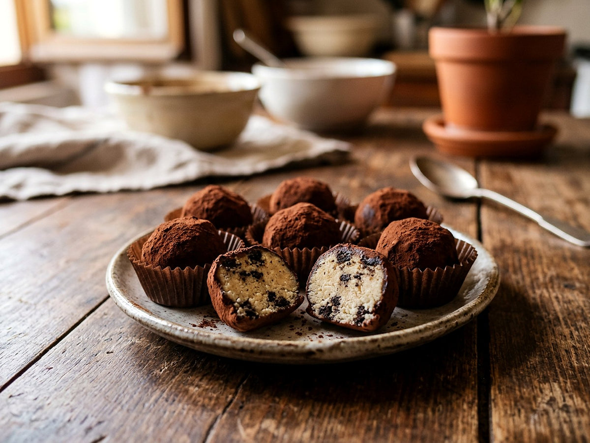 Truffes à l'amande, aux amaretti et au cacao