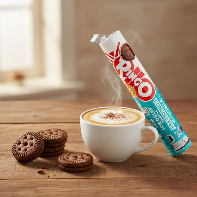 Ringo Cacao Tubo – Biscuits italiens Pavesi - en situation d'usage