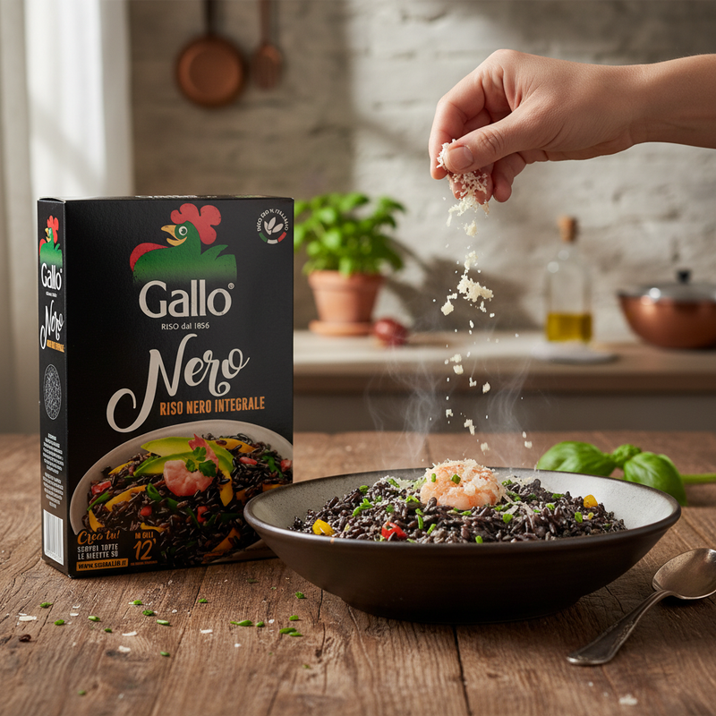 Riz Noir Intégral Gallo – (500 g) — en situation