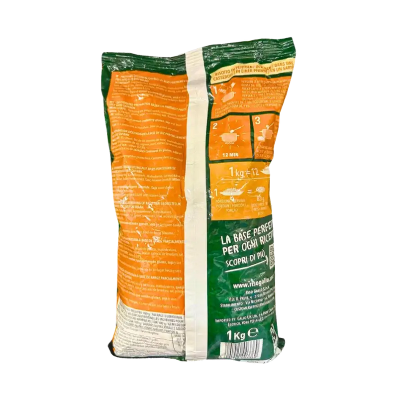 Riz au Safran Gallo 2kg - informations nutritionnelles et mode d'emploi - face arrière