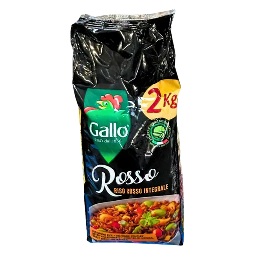 Riz rouge Gallo 2 kg - Vue avant de l'emballage.