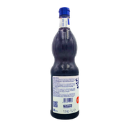 Vue de la face composition de la bouteille de sirop Amarena Fabbri 1L, avec détails des ingrédients et informations complémentaires.