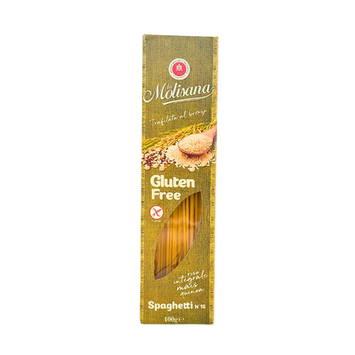 Spaghetti sans gluten La Molisana 400g - mélange de riz complet, maïs et quinoa - idéal pour une alimentation sans gluten.