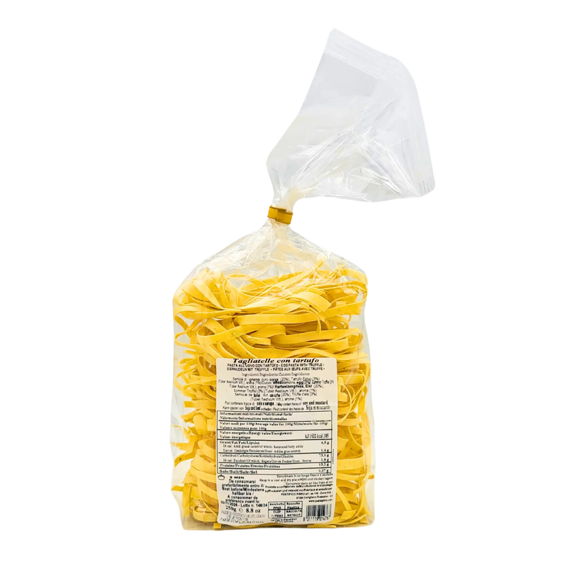 Face arrière des Tagliatelle aux œufs avec truffe Pirro 250g, informations nutritionnelles et ingrédients