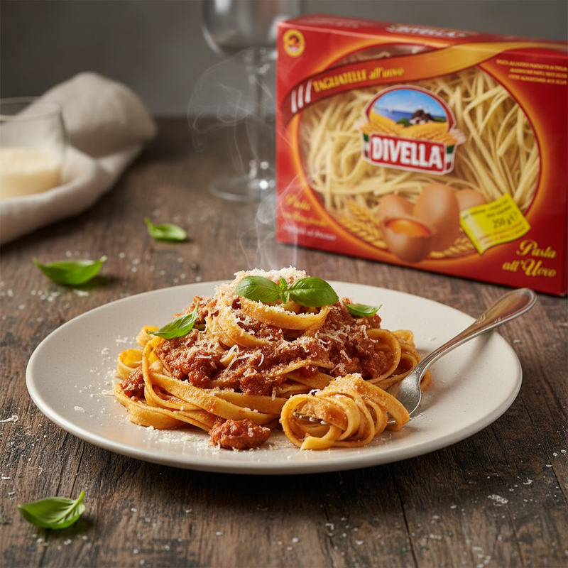 Tagliatelles aux Œufs Divella – Authentiques pâtes italiennes (250 g) - en situation d'usage