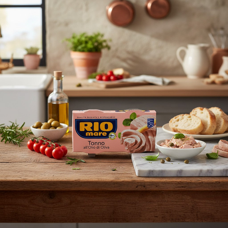 Thon à l'Huile d'Olive Rio Mare - Albacore Qualité Supérieure (320g) — en situation