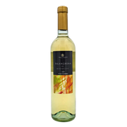 Bouteille de vin blanc Falanghina Beneventano IGT de Piantaferro, 75cl, avec étiquette colorée et couvercle doré.