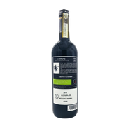 Bouteille de vin rouge Chianti Classico Cappone DOCG 2019, 75cl, arrière étiquette avec informations sur la production.