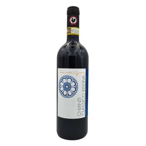 Bouteille de Vin Rouge Chianti Classico Riserva DOCG Torre delle Grazie 75cl avec étiquette élégante.