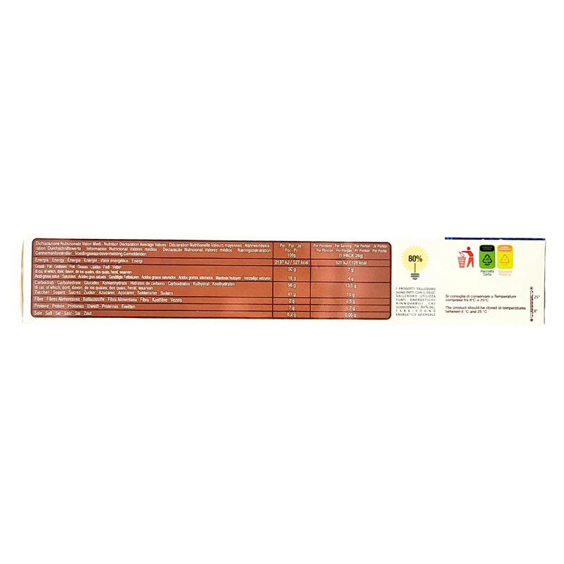 Informations nutritionnelles des bâtonnets de riz Zulu, enrobés de chocolat au lait, format 140g.