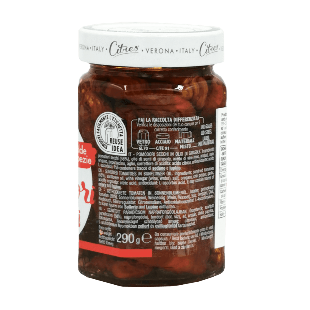 Getrocknete Tomaten Citres - 100% Italien Seitenansicht - Gewürzmischung und zarte Textur