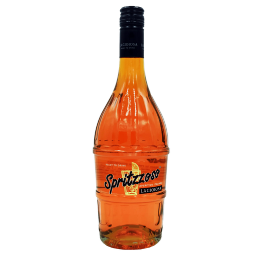 Bouteille de Sprizzoso Aperitivo Italien La Gioiosa 75cl, vue avant, boisson pétillante prête à boire pour des cocktails à base d'orange.
