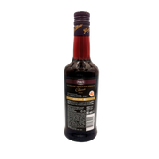 Face arrière de la bouteille de vinaigre de vin rouge Ponti Chianti D.O.C.G. 500ml, avec détails des ingrédients, degré d’acidité et informations nutritionnelles.