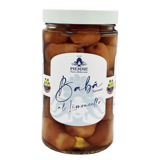 Babà au limoncello Piemme 600g - Dessert italien artisanal imbibé dans une liqueur de limoncello. Parfait pour les amateurs de desserts traditionnels de Sorrente.
