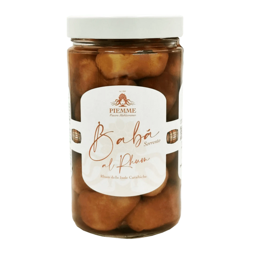 Mini baba au rhum artisanal en bocal - Babà al Rhum Piemme 600g.