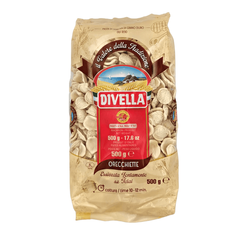 Orecchiette Divella im Detail - Vorderansicht der 500g-Packung
