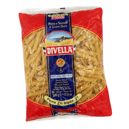 Image de l'emballage avant des pâtes Penne Ziti Rigate 500g de Divella