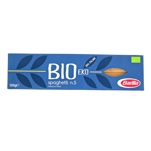Paquet de spaghettis Bio Eko N°5 Barilla 500g - Pâtes biologiques italiennes en semoule de blé dur, certifiées agriculture biologique.